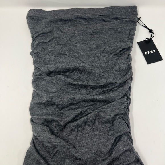 DKNY Women's Ruched Pencil 100% Merino Wool Skirt (Gray, Small) - Picture 6 of 8